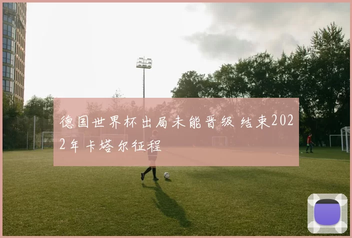 德国世界杯出局未能晋级 结束2022年卡塔尔征程